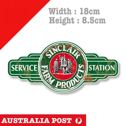 Sinclair Farm Products Service Sign, Aged , Vintage Rusted  Sticker