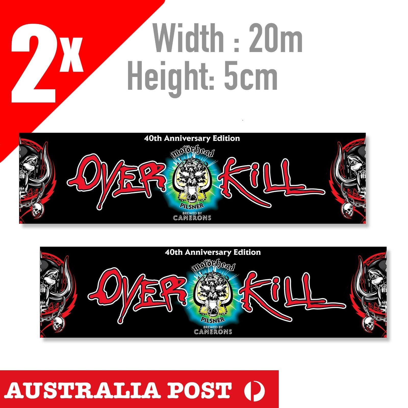 Motorhead OVER KILL 40th Anniversary  , Motorcycle,Fuel Tank, Helmet  Sticker