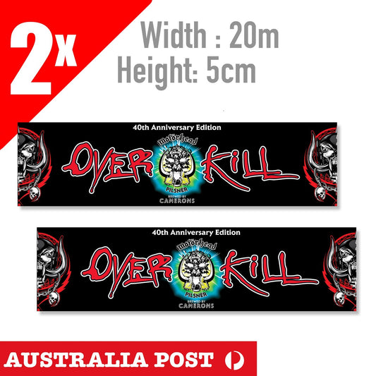 Motorhead OVER KILL 40th Anniversary  , Motorcycle,Fuel Tank, Helmet  Sticker