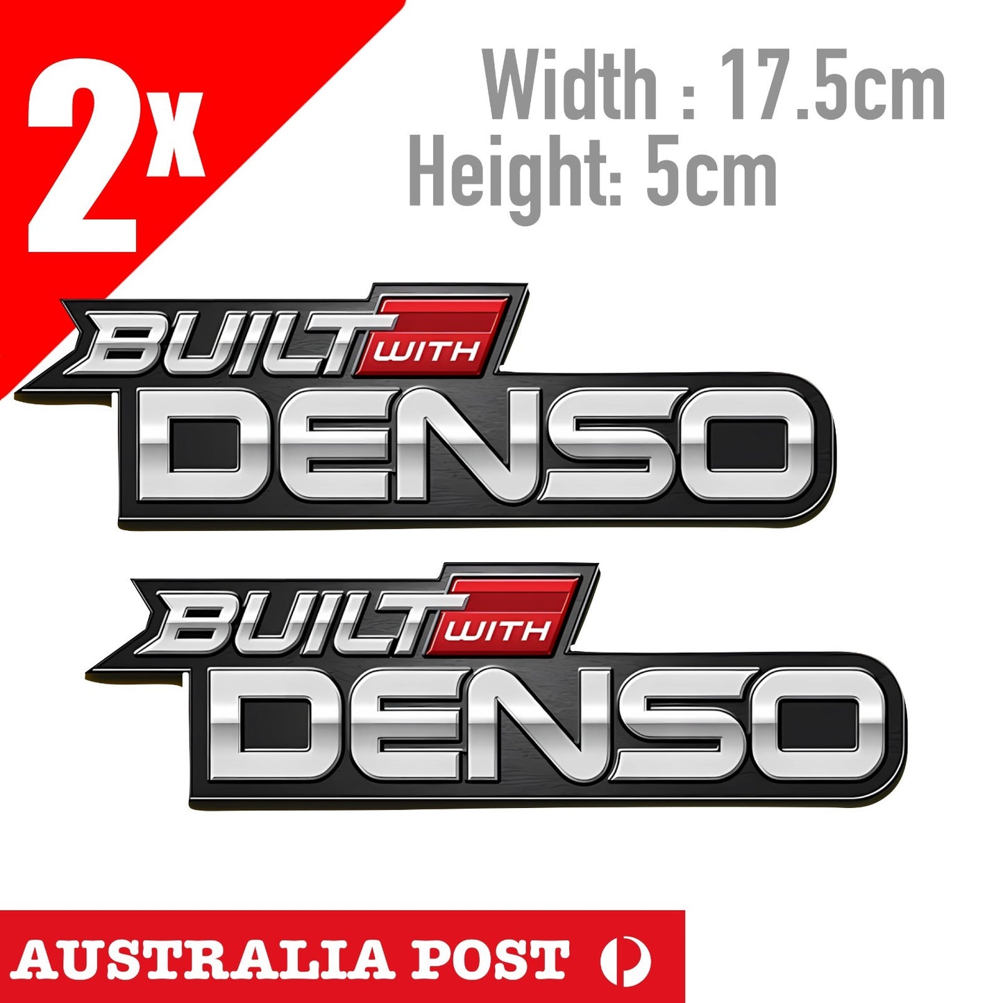 Built with DENSO SPARK PLUGS  Motor Sport Banner Logo Sticker