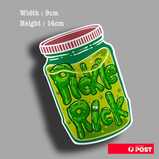 Rick and Morty Sticker Picke Rick in Jar Laptop , Car  Vinyl  Sticker 