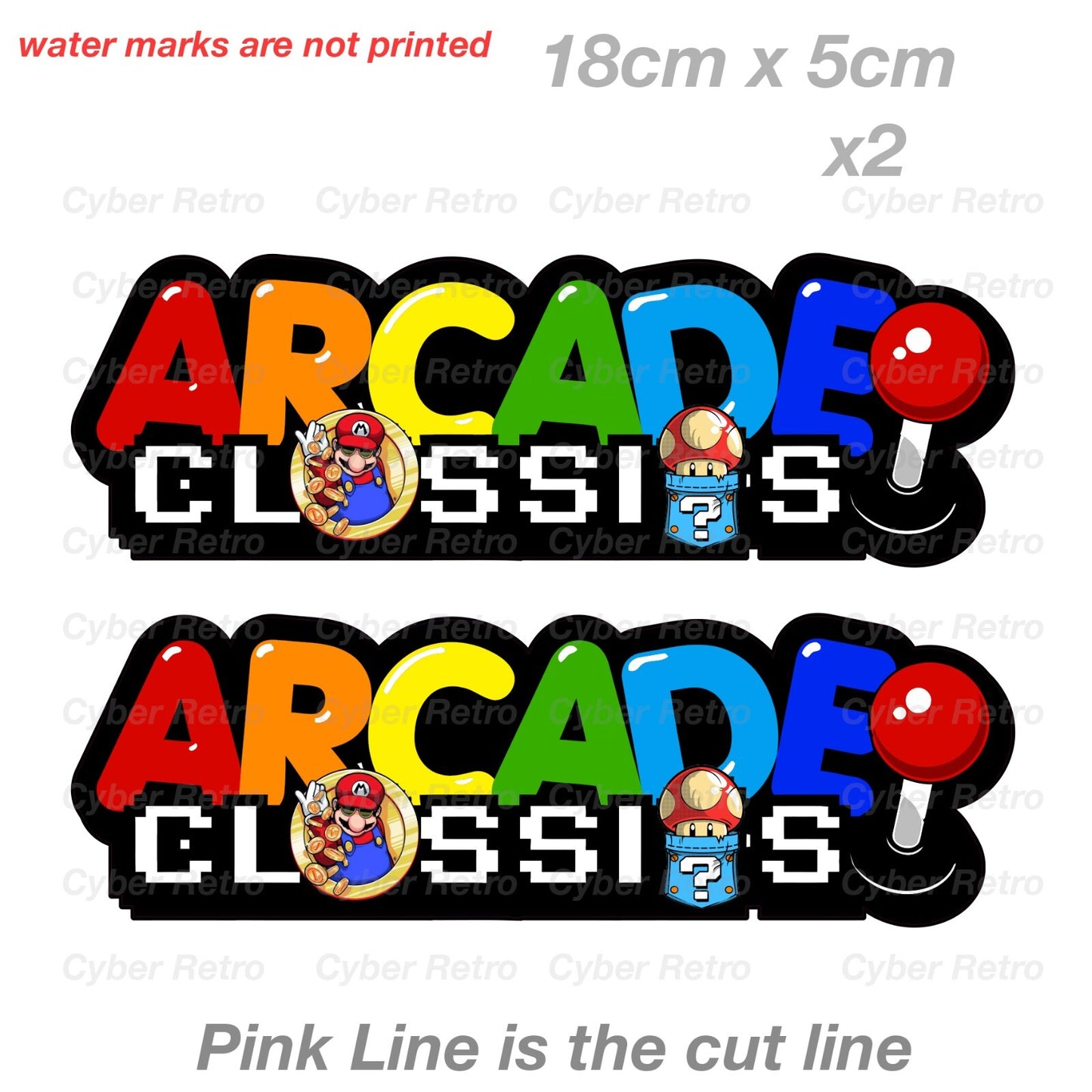 Super Mario and Mushroom Arcade Classic Logo Font Retro Gaming Vintage  Sticker 