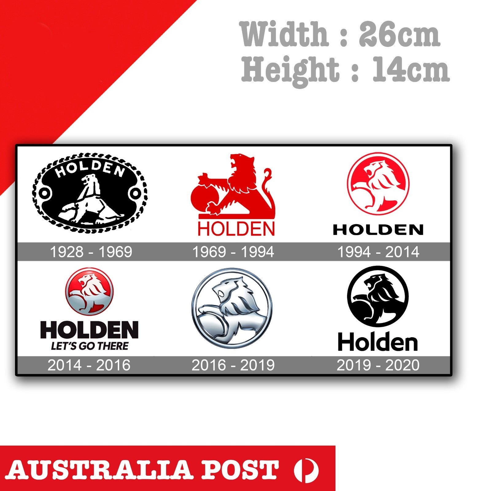 Holden Logo Vintage to Current  - 1928 to 2022 Vinyl Decal Sticker 