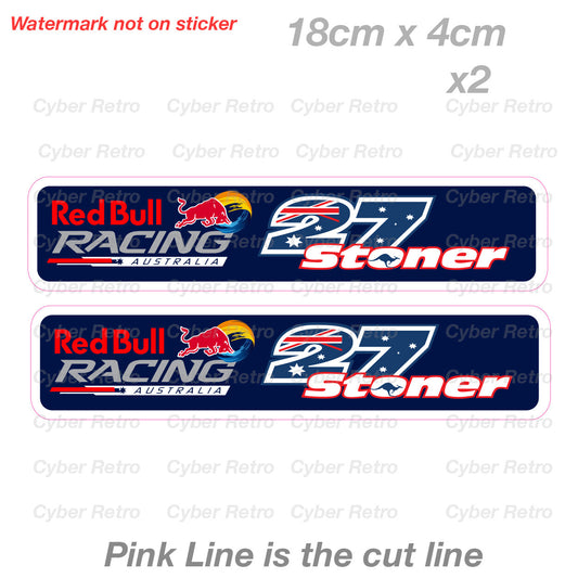 Red Bull Racing Helmet Aussie Star Casey Stoner 27  Vinyl Sticker 