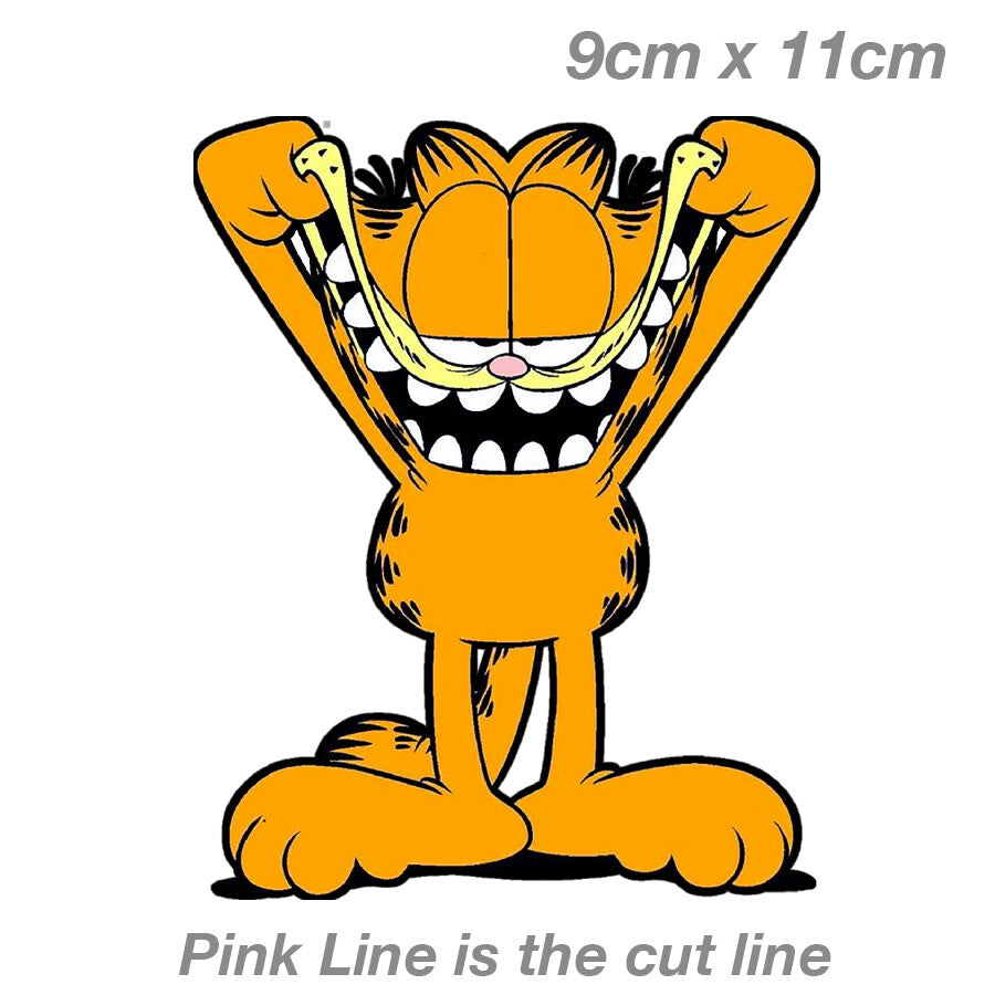 Garfield with Big Smile Laptop , Car  Vinyl  Sticker 