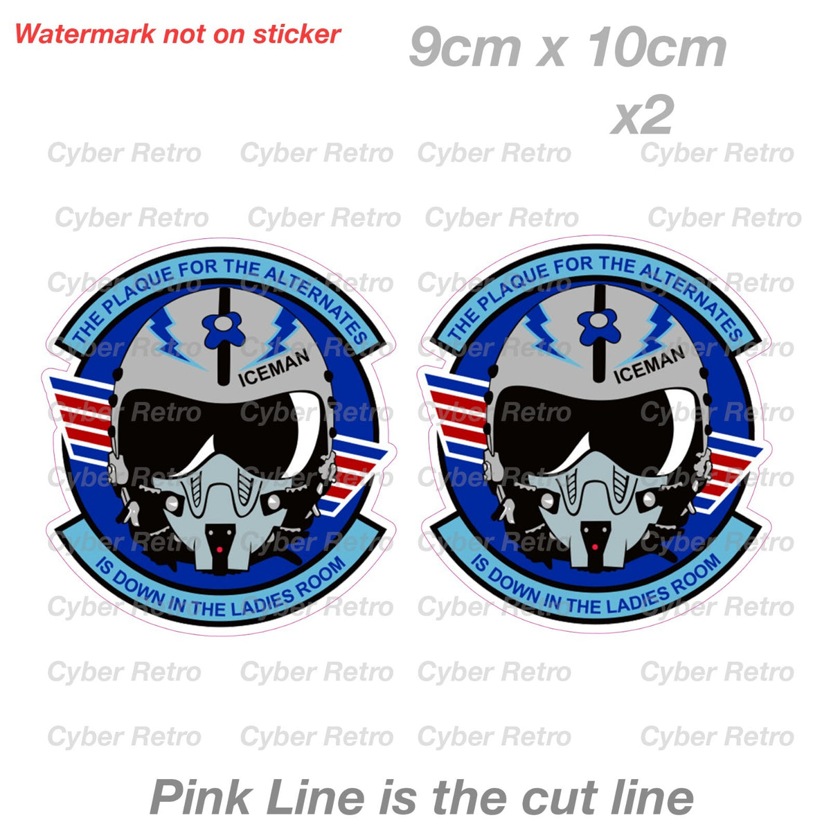 Top Gun ICEMAN Helmet Decal Sticker 