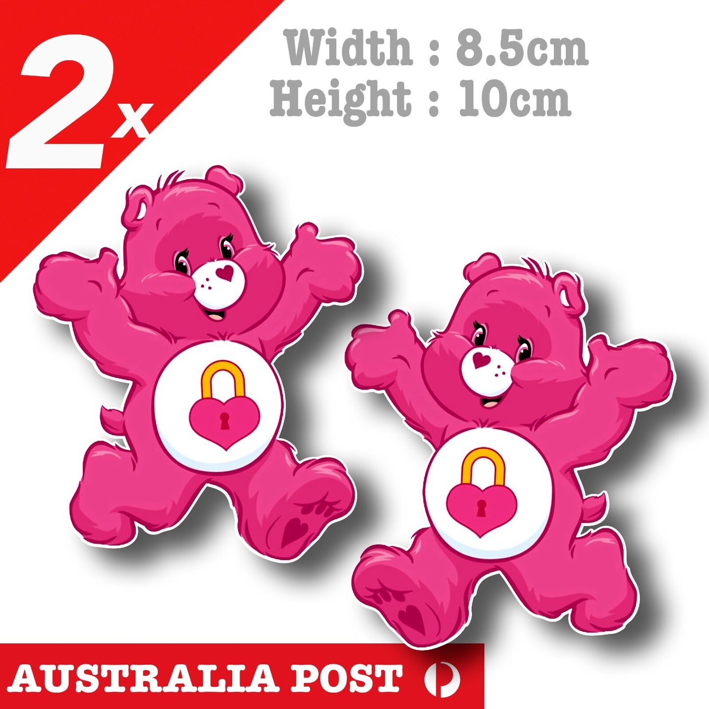 Care Bear PINK  Bear Love-A-Lot Bear, Cute Care Bear Stickers