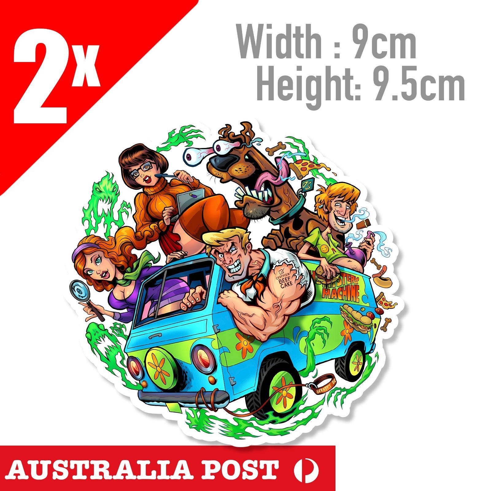 Scooby Doo and Gangs Funny Round , Mystery Team, Mystery Machine Stickers