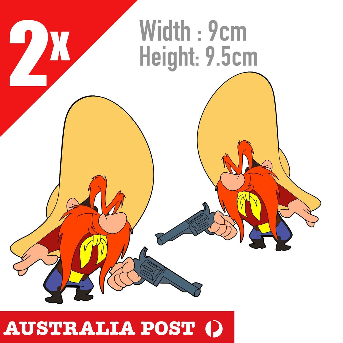 Yosemite Sam COWBOY Guns  Funny Looney Tune Cowboy Sticker