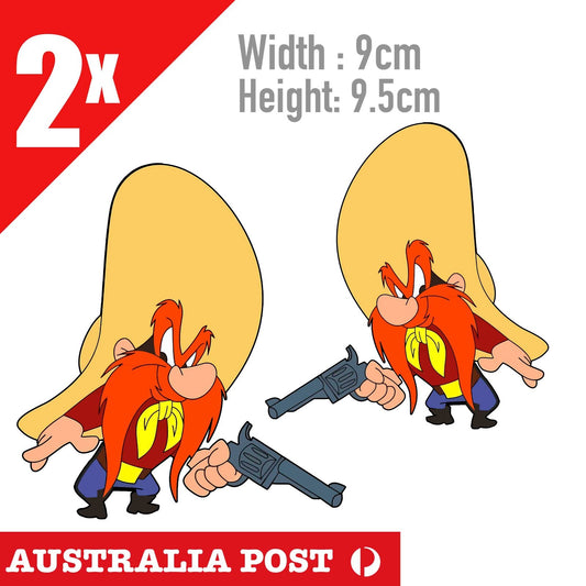 Yosemite Sam COWBOY Guns  Funny Looney Tune Cowboy Sticker