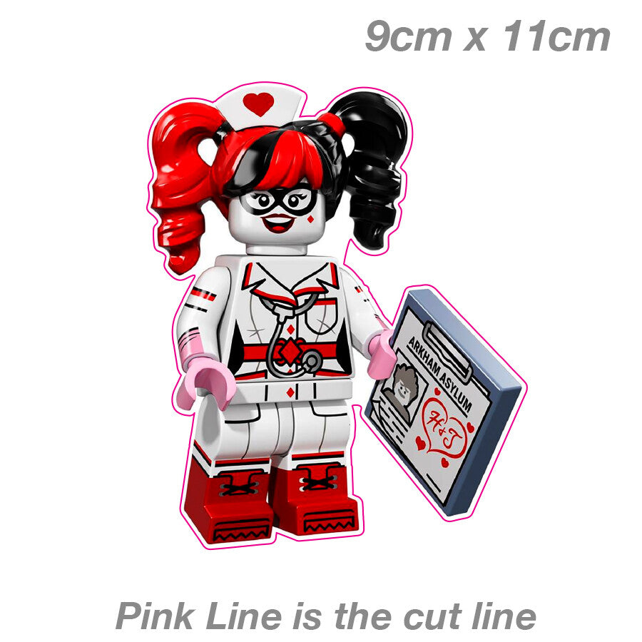 Nurse Harley Quinn Lego  Laptop , Car  Vinyl  Sticker 