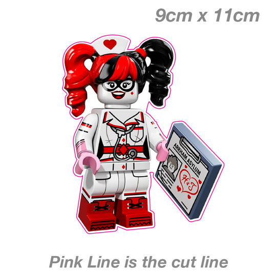 Nurse Harley Quinn Lego  Laptop , Car  Vinyl  Sticker 