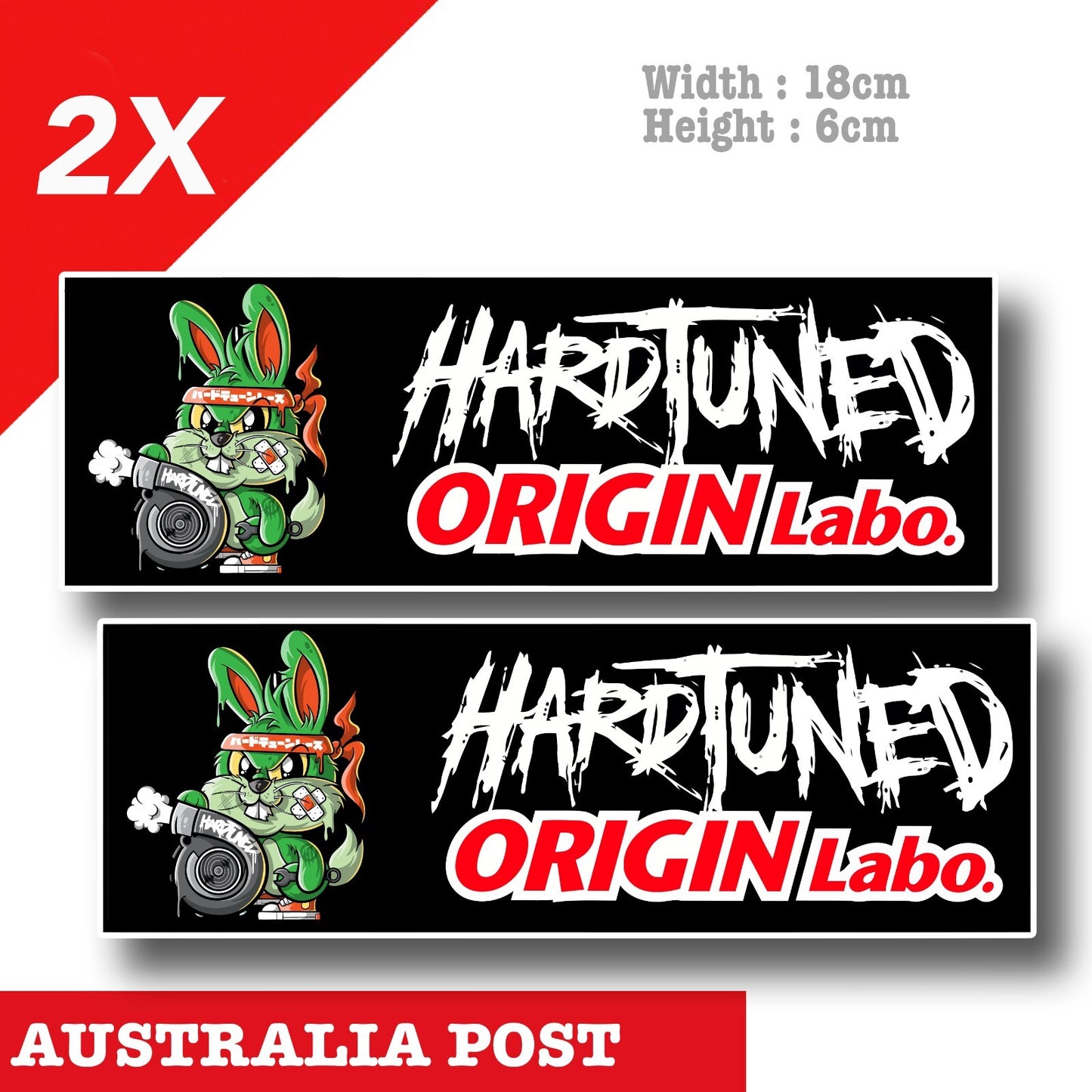 Hard Tuned Turbo Bunny Origin Lab JDM Japan OSAKA, Evo, Honda Car Decal Stickers