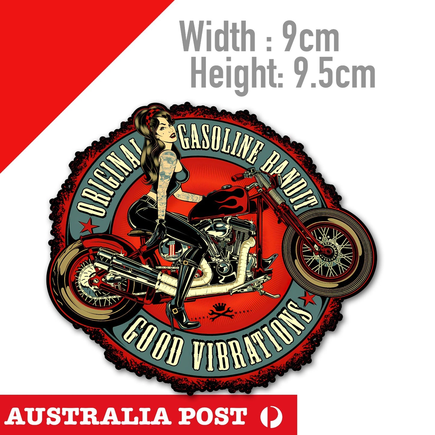 Harley Davidson Motorcycle Black & White Sexy Girl Gasoline Bandit  Sticker