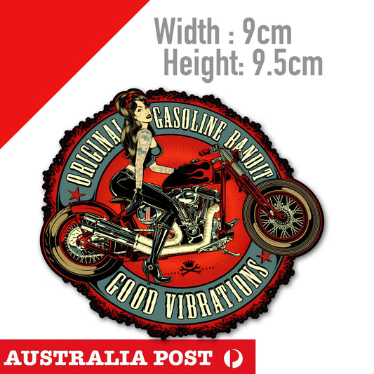 Harley Davidson Motorcycle Black & White Sexy Girl Gasoline Bandit  Sticker