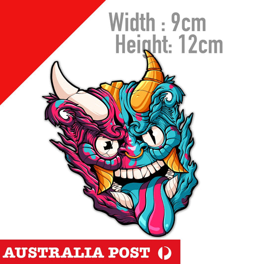 Oni Mask Japan JDM, Funny Demon Sticker