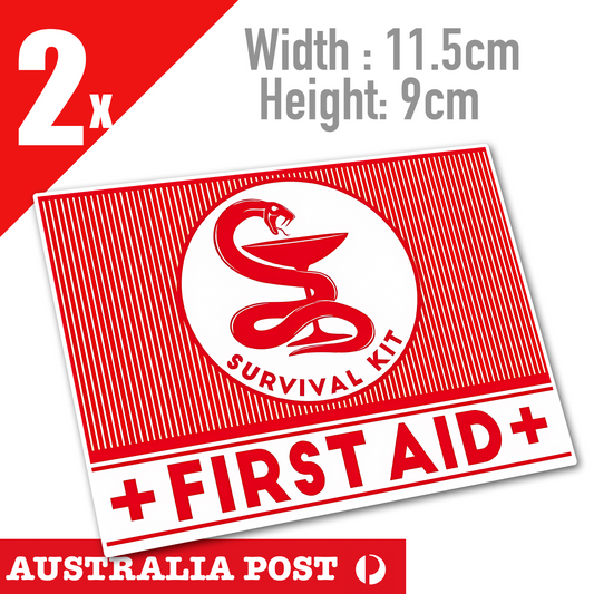 SURVIVAL Supplies FIRAT AID KIT, Emergency Label Warning  Stickers