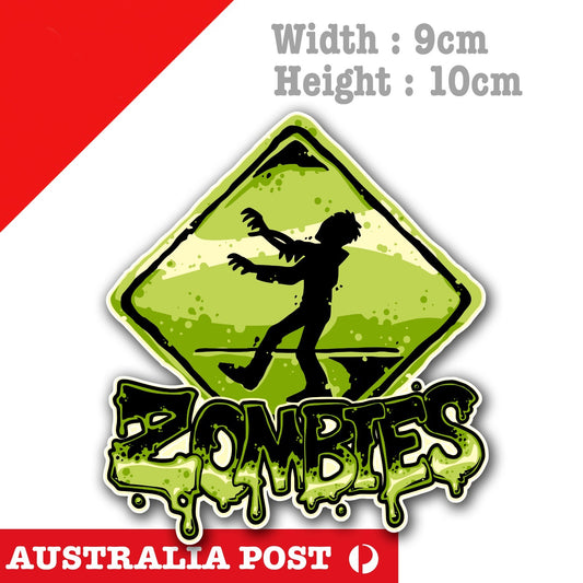 Zombie Zone Sign Laptop , Car  Decal Sticker 