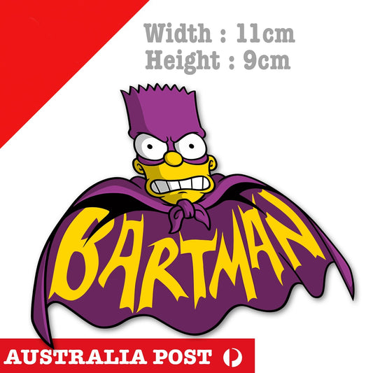 Batman Logo Funny BartMan Funny Simpson , Toolbox, Fridge, Window Sticker
