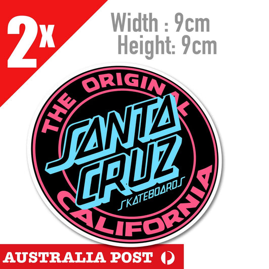 SANTA CRUZ Logo Surfer Logo, Beach, 4x4, Off Road Stickers
