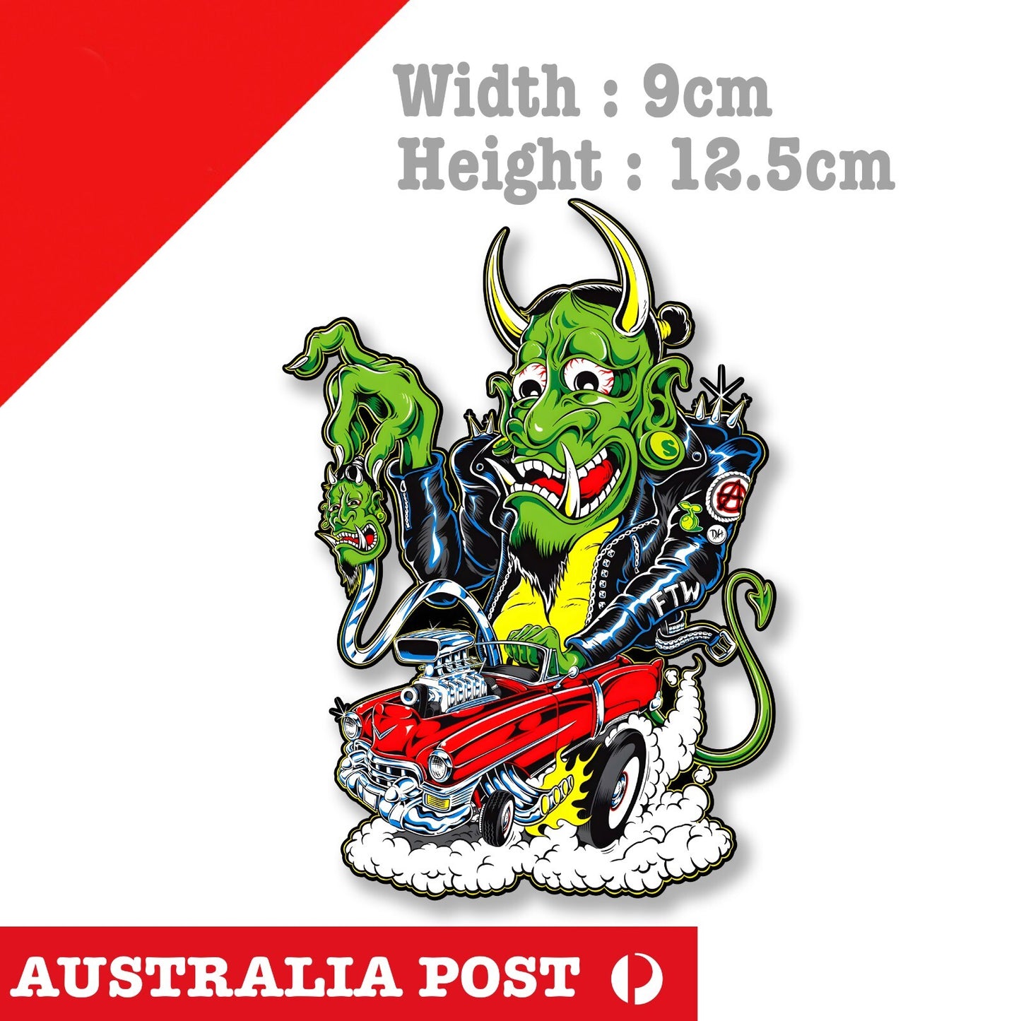 Green Devil Hot Rod Monster RAT FINK Style STICKER