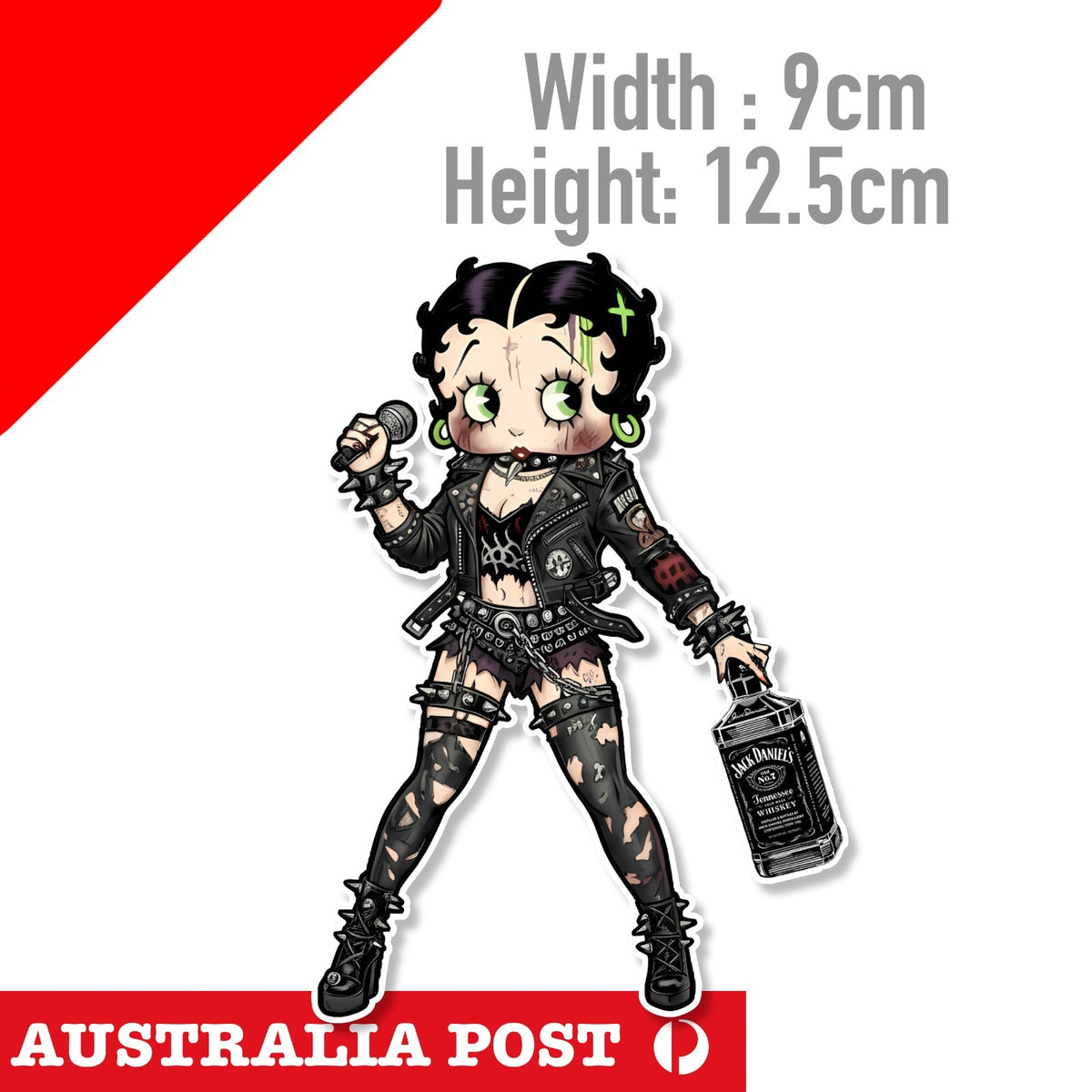 LADY LUCK HOT ROD betty Boop Goth Rod Hot Rod Vintage Garage Sticker