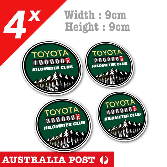 Toyota Green High KILOMETER Club WD 4X4 Vintage Retro Logo Tundra TRD Sticker