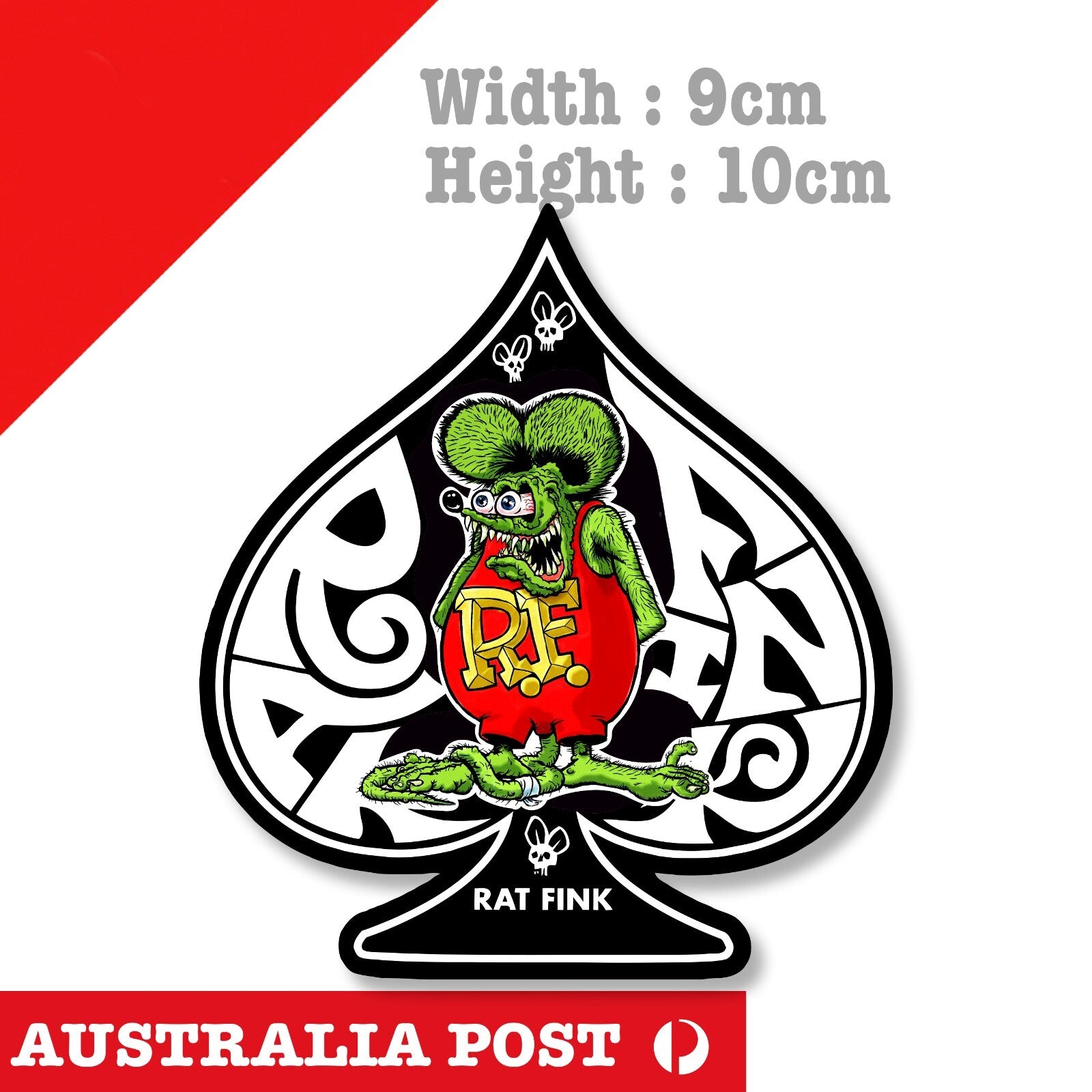 Rat Fink Spade Card  Sticker