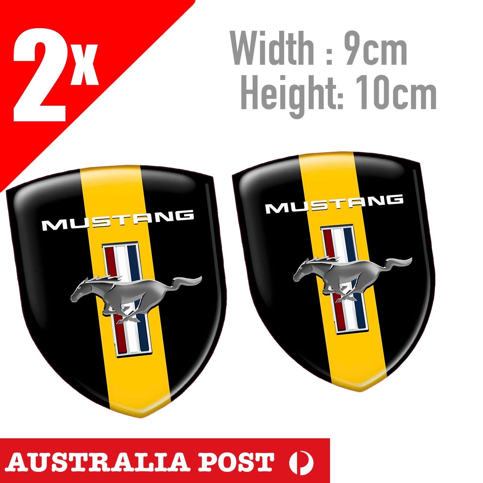 FORD MUSTANG Badge , FORD LOGO  Badge Yellow Strip Sticker