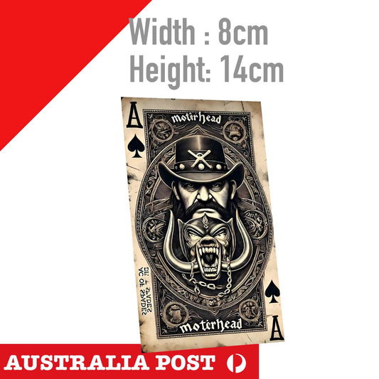 Motorhead Skull Ace Playing Card Logo, Motorcycle,Fuel Tank, Helmet Stickers