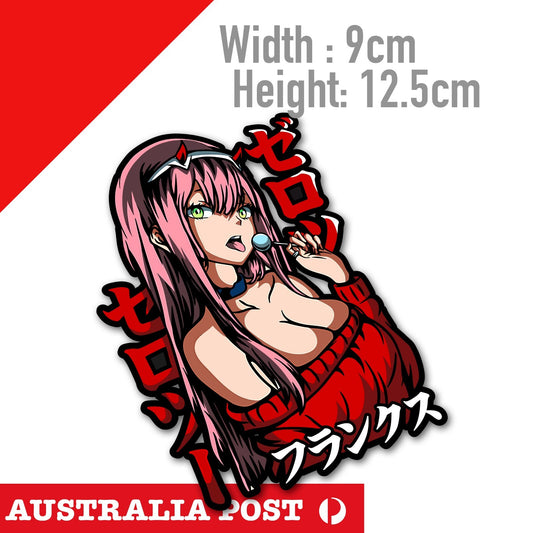 Darling in the Franxx Zero Two Senpai Red Dress Outfit Anime WAIFU JDM Sticker