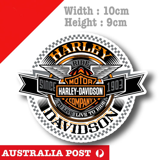Harley Davidson Motorcycle Logo ,Ride to Live. Helmet, Fuel Tank Sticker