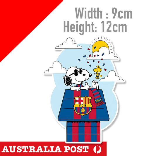 Snoopy  FC Barcelona Logo Funny Cartoon Sticker