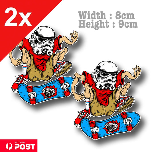Star Wars Storm Trooper Skate boarding Funny  Stickers