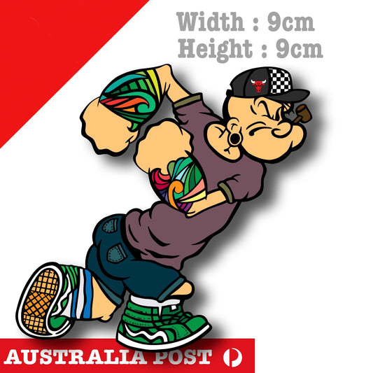 Popeye Sailor Chicago Bulls Hat Sticker