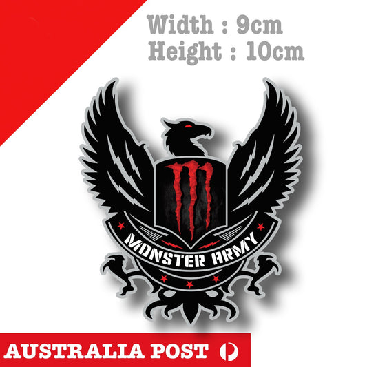 Monster Energy Drink RED Army Toolbox , Fridge , Bar Vinyl  Sticker