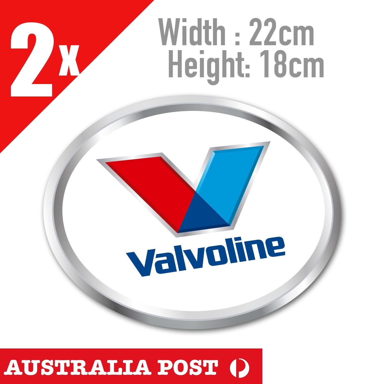 VALVOLINE  Motor Oil, Quality Lubricants Chrome Logo Large Sticker