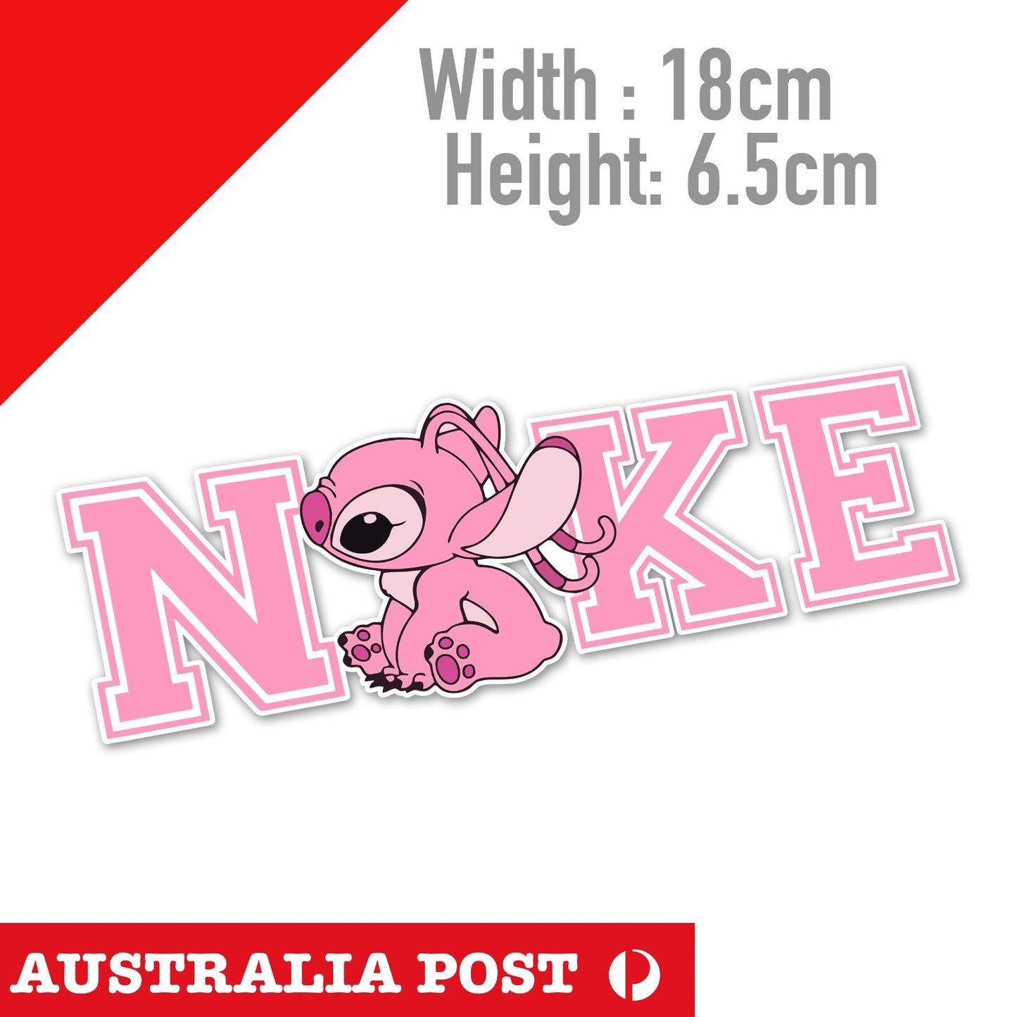 NIKE Logo Pink Stitch Funny Logo Sticker