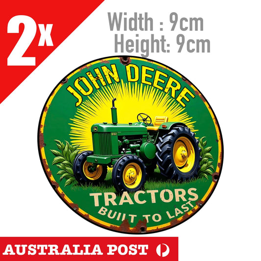 John Deer Tractor Rusted Round Sign, John Deere, Tractor Crossing Stickers