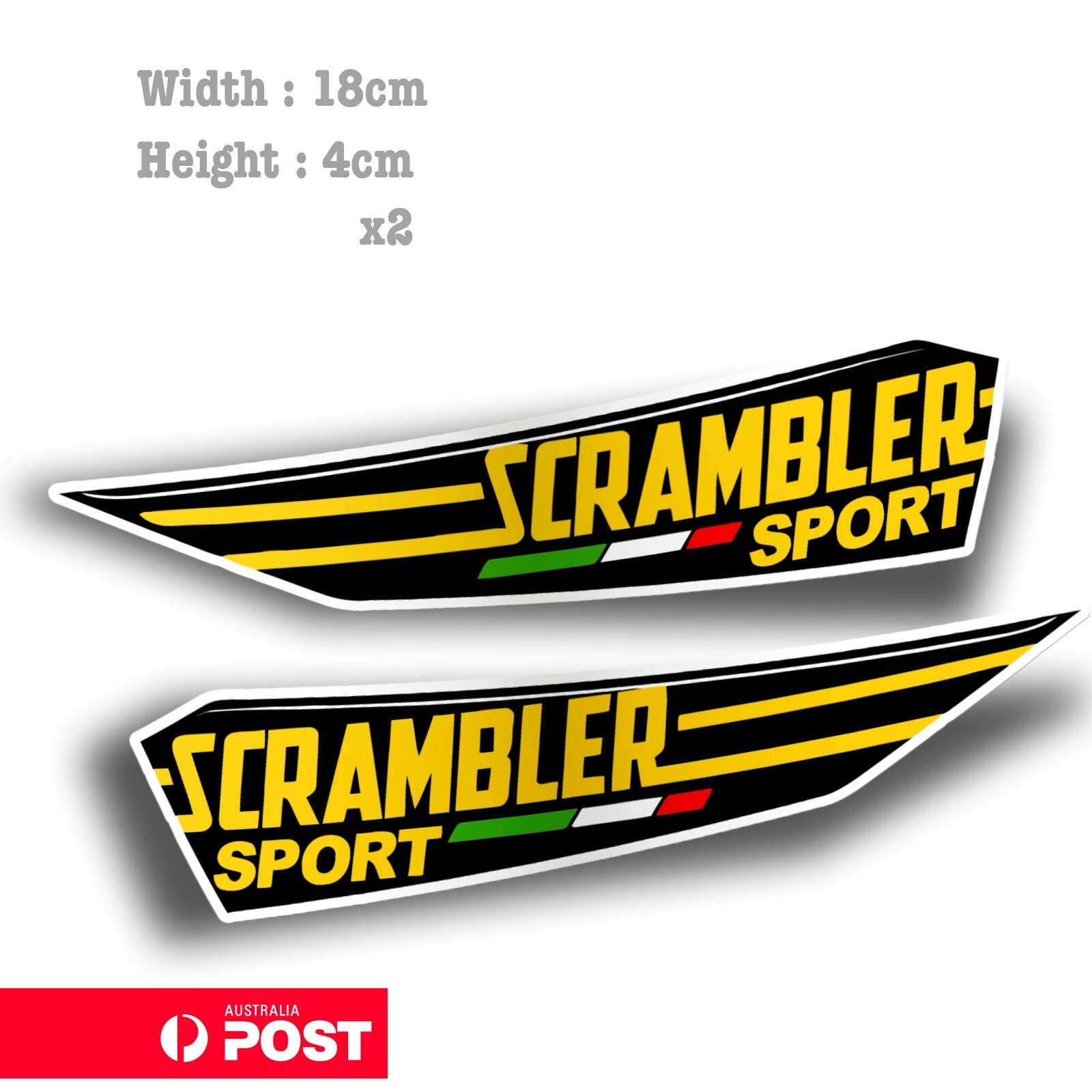 Ducati Scrambler Sport Banner , Motorcycle Helmet Vinyl  Sticker 