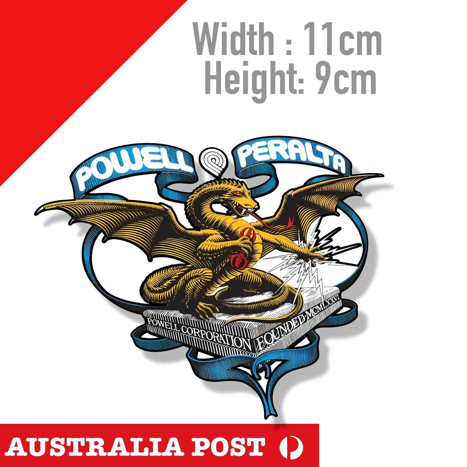 POWELL PERALTA WINGED RIPPER Dragon Skateboarding Logo x2 Sticker