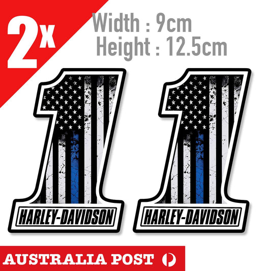 Harley Davidson 1 Sticker USA Flag Motorcycle Logo Distressed Flag Tool Sticker