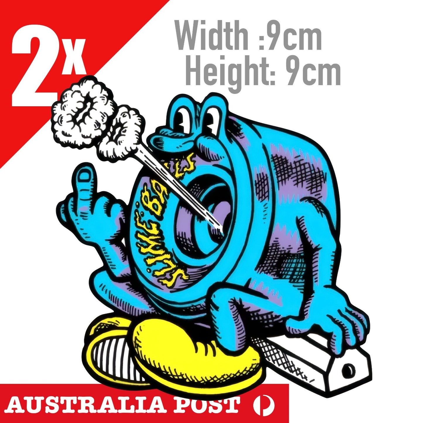 Santa Cruz Slime Balls Puff Balls Blue Yellow Sticker