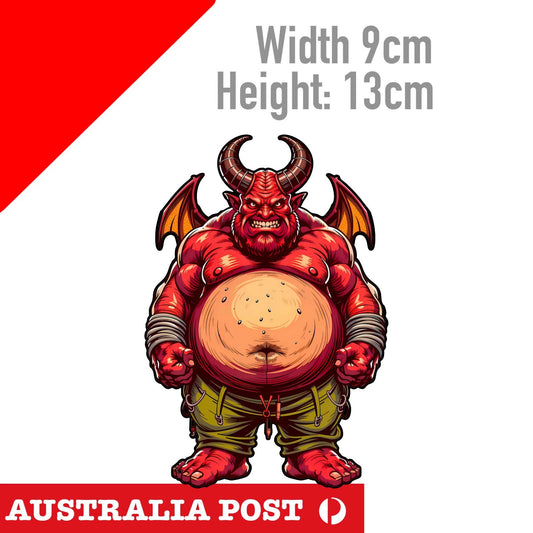 Chubby Devil Satan Star 666  Funny Angry Fat Devil  Sticker