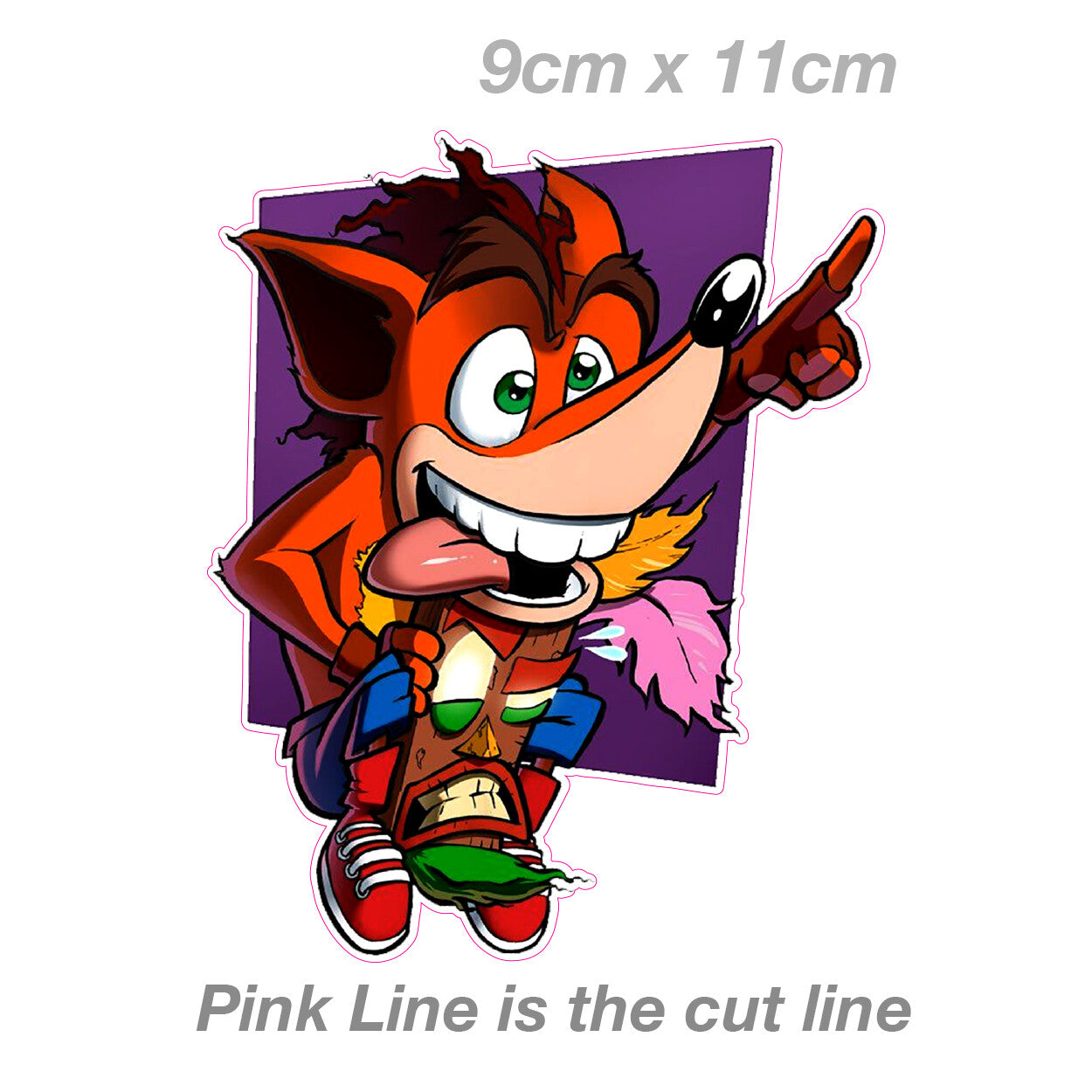 Crash Bandicoot Flying Tiki Mask - Retro Game  Sticker 