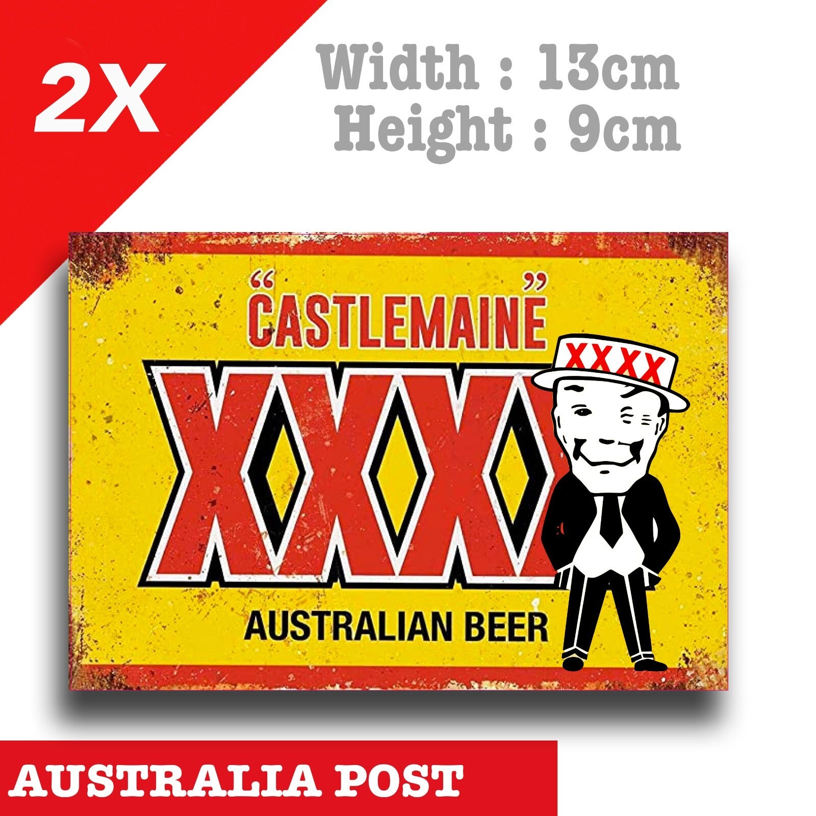 CASTLEMAINE XXXX MAN BEER  Vintage Retro Sign  Sticker 
