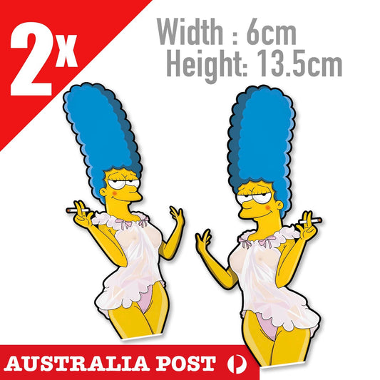 Playboy Marge Simpson Cute Night Gown Sexy Outfit Vinyl Sticker
