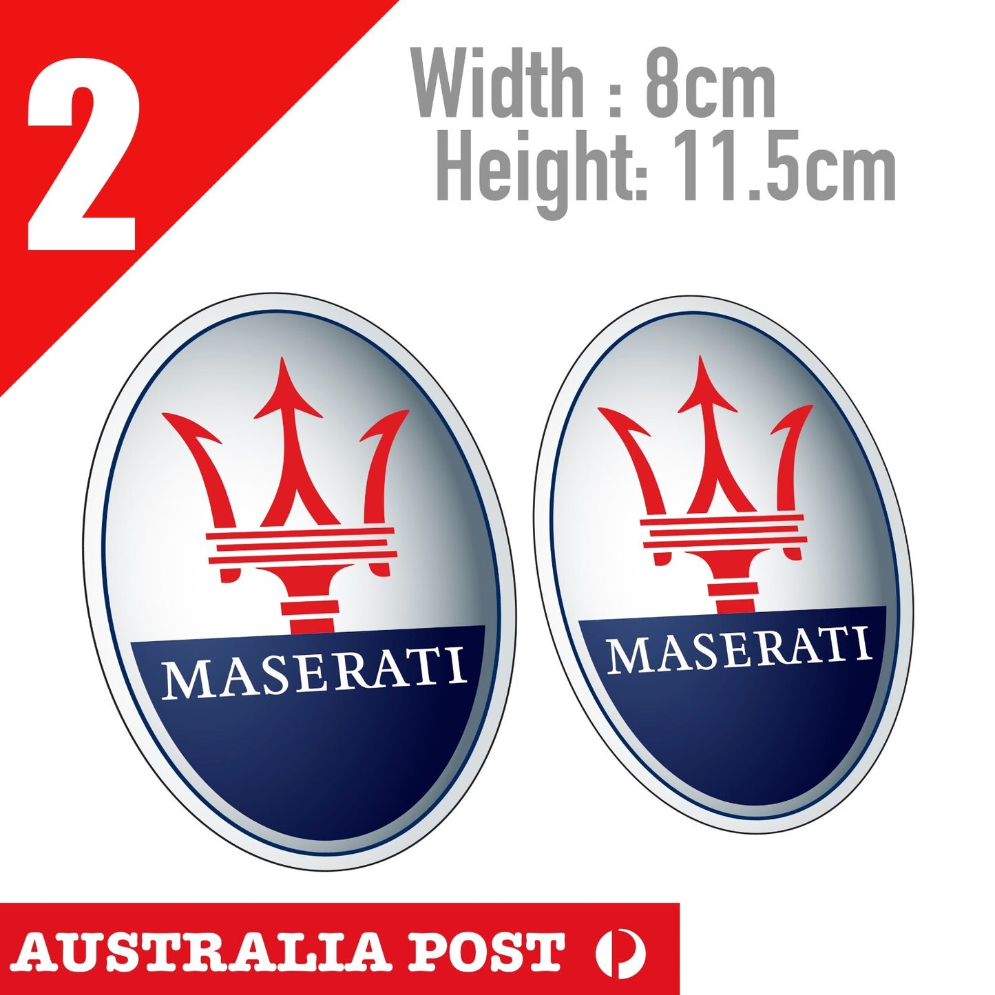 Maserati Logo x2  Laptop , Car  Racing Car Logo Stickers