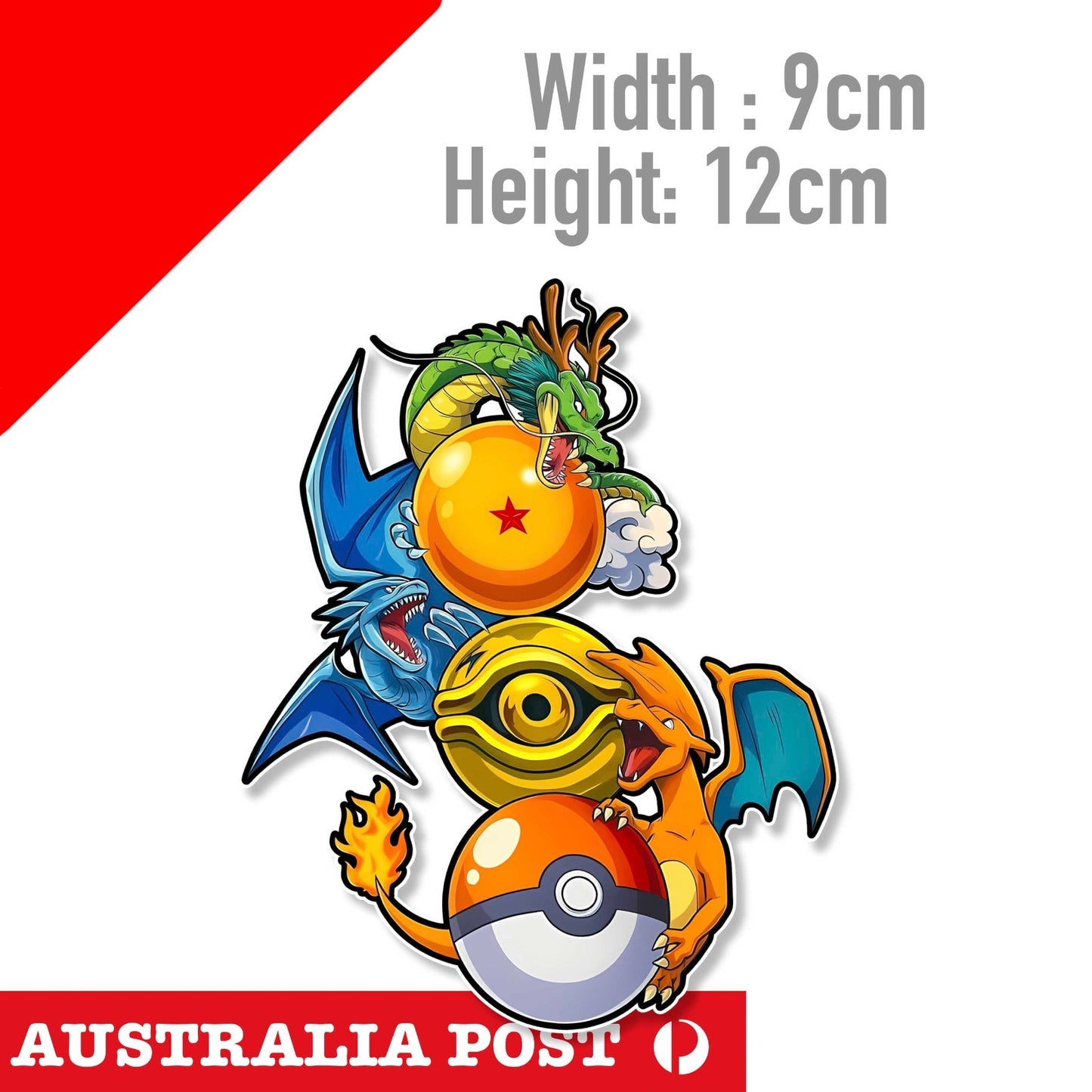 Dragon Ball Z & Pokemon Charizard  Ball Logo Sticker