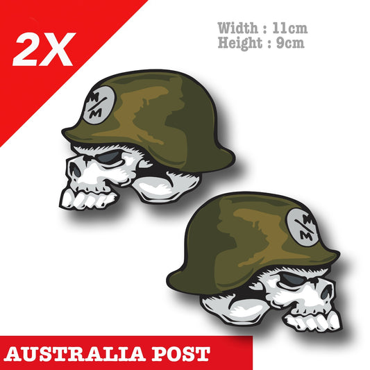 Motorcycle Helmet Metal MULISHA Skull Green Helmet logo decal Stickers